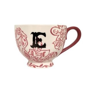 Anthropologie Dutch Wax Initial e mug